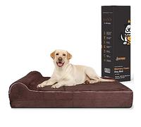 KOPEKS Jumbo Orthopedic - 7-inch Thick Memory Foam Pet Bed with Pillow - Removable Cover, Anti-Slip Bottom - Free Waterproof Liner Included - Sturdy Beds for Large Breed Dogs - Modern, Big