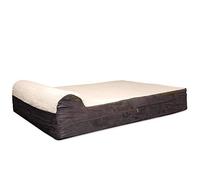 KOPEKS Plush Replacement Cover for XL Dog Beds - Only for Orthopedic Dog Bed with Pillow Brand Kopeks - Dimensions Cover 127 x 86 x 17.5 cm Plus Pillow - Beige and Brown