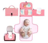 Kopi Baby Portable Diaper Changing Pad - Baby Changing Pad & Diaper Changer Travel Bag, Baby Changing Mat, Portable Changing Pad for Baby - Baby Changing Station, Infant Gift - Pink