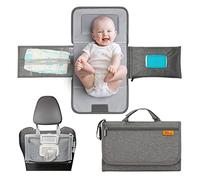 Kopi Baby Portable Diaper Changing Pad - Baby Diaper Changer Travel Bag with Wipes Pocket, Smart Design Portable Changing Mat, Infant Travel Station Kit, Gift for Newborn Girl & Boy - Grey, Modern