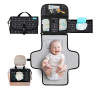 Kopi Baby Portable Diaper Changing Pad - Baby Diaper Changer Travel Bag with Wipes Pocket, Smart Design Portable Changing Mat, Infant Travel Station Kit, Gift for Newborn Girl & Boy - Black Arrows