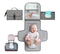 Portable Diaper Changing Pad, Portable Changing pad for Newborn Girl & Boy - Baby Changing Pad with Smart Wipes Pocket - Waterproof Travel Changing Kit - Baby Gift by Kopi Baby - Grey Arrow