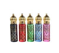 Kopida 5 Pcs Glass Roller Bottles Refillable Mini Essential Oil Roll-on Bottle Travel Cosmetic Perfume Sample Containers with Gold Cap