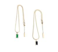 Kopida Gold Necklace with Crystal Charm for Women, Cuban Snake Bone Chain Choker Necklaces for Men