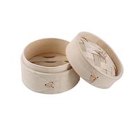Kopida Natural Bamboo Steamer Basket, Rectangular, 3.94in, for Kitchen Cooking Dumplings Vegetables Meat Fish Rice