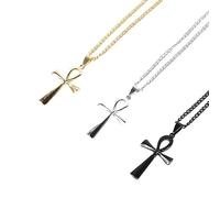 Kopida Necklace 3PCS Vintage Cross Pendant Necklaces Gold Black Silver Color Crucifix Alloy Accessories Men Women Choker Chain Fashion Jewelry