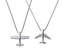 Kopida Stainless Steel Airplane Pendant Necklace for Men Women, Unisex Fashion Punk Pendant for Daily Wear