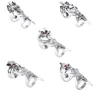 Kopida Vintage Rings 5PCS Fashion Dragon Ring Punk Dragon Head Joint Knuckle Full Finger Claw Ring Simple Retro Charm Knuckle Rings Claw Ring Fashion Jewelry