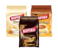 Kopiko Assorted Instant Coffee Sachets Selection (10 sachets x 3 Bags) - Black 3-in-1, Brown Coffee & Cafe Blanca