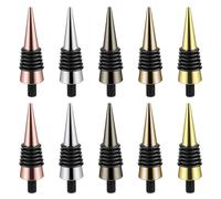 Kopinma 10 Pieces Cone Shape Bottle Stopper with Threaded Post Metal Wine Stopper Inserts Set Hardware for Wood Turning DIY Project
