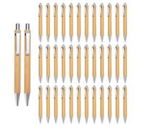 Kopinma 100 Pcs Ballpoint Pens, Bamboo Pen Retractable Ballpoint Pen Set - Black Ink, Medium Point 1.0mm, DIY Personalized, for Writing Journaling School Office Supplies Graduation Gift