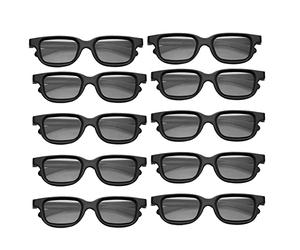Kopinma 10Pcs Black Polarized Passive 3D Glasses, 3D Glasses Movie Game Glasses 3D Viewing Glasses for Home Film TV Cinema IMIX Screen//Cinema/HD