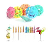 Kopinma 144Pcs Cocktail Umbrellas, Colourful Paper Drinks Umbrellas, Decorative Cupcake Toppers, Umbrella Cocktail Drink Picks for Pool, Beach Party, Hotel, Restaurant, Tiki Bar, Hawaiian Party