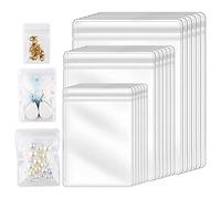 Kopinma 150Pcs Plastic Clear Jewelry Bags, Self Seal PVC Zipper Lock Bags, Anti Oxidation Plastic Small Bag, Reusable Grip Seal Bags, Storage Bag for Jewelry Rings Necklace Bracelet(3 Sizes)