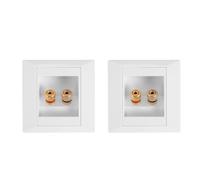 Kopinma 2 Pcs Wall Socket Connection Port with 2 Jack Speaker, Speaker Wall Connection Faceplate, 86x86mm