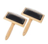 Kopinma 2 PCS Wool Carders, 6.1Inch X 4.8Inch Large Hand Carders for Wool, Craft Wool Felt Mixing Tool, Pet Slicker Brush Black