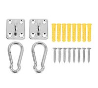 Kopinma 2 Sets Of Suspended Ceiling Wall Mount U-Shaped Hooks Stainless Steel Heavy Duty Multi-Function Hammock Hammock Hook Metal Base Plate with Hook