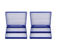 Kopinma 2X Royal Blue Plastic Rectangle Hold 100 Microslide Slide Microscope Box