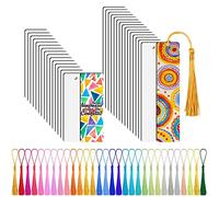 Kopinma 30-Pcs Double-Sided Acrylic Sublimation Blank Bookmarks with Colorful Tassels - DIY Crafts and Personalized Gift Tags Ideal for Book Lovers, Teachers, and Students