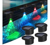 Kopinma 4 pack Solar Fence Lights, Garden Solar Deck Lights for Pools, Waterproof Solar Step Lights for Outdoor Stairs, Step, Fence, Yard, Patio, Driveway and Pathway Decor