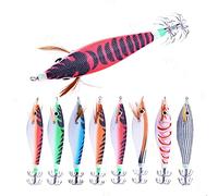 Kopinma 8Pcs Jig Luminous Fishing Lures, Fishing Lures, 9.6G 10cm Luminous Shrimp Fishing Lures Set, Saltwater Glow Jigs Hooks, Shrimp Lure Cuttlefish Jigs Lures Fishing Baits