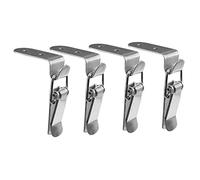 Kopinma 90 Degrees Duck-Mouth Buckle Hook Lock Stainless Steel Spring Loaded Draw Toggle Latch Clamp Silver Hasp Latch Catch