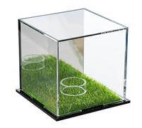 Kopinma Acrylic Golf Ball Display Stand, Golf Ball Display Cabinet, Transparent Cube Golf Ball Holder, Memorial Box, Acrylic Mirror Storage Box for Single Golf Ball