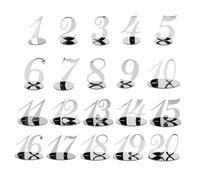 Kopinma Acrylic Table Numbers 1-20, Mirror Wedding Table Seating Name Cards, Place Cards for Wedding, Table Numbers Signs for Wedding, Banquets Restaurants Cafe Dinner Parties (Silver)