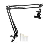 Kopinma Adjustable Metal Embroidery Hoop Stand, Folding Embroidery Hoop Holder and 16 Pieces Embroidery Needles