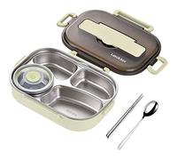 Kopinma Bento Box Lunch Boxes, 1500ML Thermal Insulation Bento Lunch Box with Soup Bowl Tableware Set, Leak-Proof Lunch Containers with Compartments, Microwave Dishwasher Safe Available