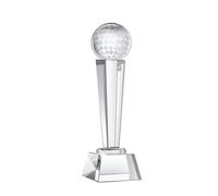 Kopinma Crystal Glass Golf Trophy, 9 X 2.8 Inch Golf Ball Trophy for Tournaments, Trophy Award, Trophy Ornaments for Adults Kids Golf Tournament, Award, Table Desktop Decor