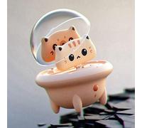 Kopinma Cute Cat Portable Charger, Mini Power Bank, Portable Phone Charger with LED Night Light, 800Mah iOS Phone Charger Battery, Small External Battery with High Speed