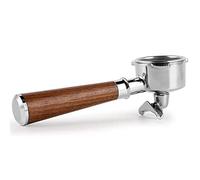Kopinma Double Spout Coffee Portafilter By with Stainless Steel Portafilters and Walnut Handle