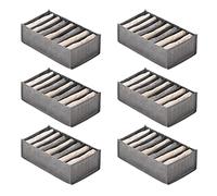 Kopinma Drawer Dividers for Clothes - 6Pcs Wardrobe Storage Organiser with 7 Grids for Efficient Storage of Jeans, Trousers, T-Shirts, Leggings, Dimensions: 35x17x12cm