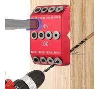 Kopinma Drill Guide, 30/45/90° Angle Drill Guide Jig for Angled and Straight Hole, Cable Railing Lag Screw Drilling Template Block for Horizontal Cable Wood Post,Stair Wire Handrail