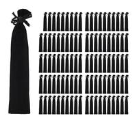 Kopinma Pack of 100 Velvet Pouch Pen Bag, Black Drawstring Bag, Velvet Drawstring Pen Case, Pencil Case, Single Pen Holder Packaging Case for Fountain Pens, Pencils, School, Office, Gift