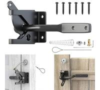Kopinma Self Locking Gate, Gate Spring Closer, Steel Spring Cable Pull String Gate, Self Closing Bolt, Lock for Metal Wooden Fences Sheds