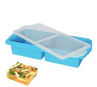 Kopinma Silicone Freezer Tray with Lid, 2 Cup Capacity Silicone Freezer Moulds Tray, Silicone Ffood Storage Trays, Soup Freezer Container, Ice Storage Containers for Soup,Stews,Sauces,Batch