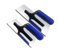 Kopinma Venetian plastering trowel made of stainless steel, 2 pieces smoothing trowel spatula tool drywall tool with ergonomic handle, hand tools for painting and plastering