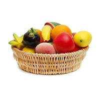 Kopinma Wicker Bread Storage Baskets, Woven Fruit Basket, Rattan Vegetables Fruit Basket, Stackable Food Baskets, Farmhouse Snack Basket, Harvest Basket for Home Kitchen, Gift Baskets 25 x 8cm