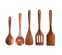 Kopinma Wooden Kitchen Utensils Set, Wood Spatula Paddle, Slotted Spatulas, Angled Turner, Kitchen Cooking Spoon & Mixing Spoons, Non-Stick Wooden Kitchen Utensils Set, Housewarming Gifts