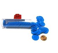 Koplow Games Set of 50 7/8" Easy Stacking Plastic Mini Playing Poker Chips - Blue