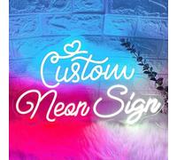 KOPLYEM Custom Neon Signs,Personalized Neon Signs Wall Decor for Bedroom Wedding Birthday Party Bar Shop Name Logo Dimmable LED Customizable Neon Light Sign