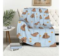 KOPOEELK Blue Capybara Blanket Cute Capybara Throw Blanket for Kids Adults, Soft Cozy Fuzzy Flannel Blankets for Bed Couch Sofa 40x50 Inches, Capybara Gift for Capybara Lover