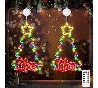 kopotma 2Packs 14in Christmas Decorations Tree LED Lights, Christmas Tree Window Silhouette Decorations, Christmas Wall Window Hanging Lights for Indoor Outdoor, Garden, Home Decor