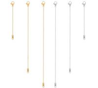 KOPOX 6 Pcs Gold and Silver Plated Necklace Extenders for Necklaces, 2", 4", 6" Delicate Necklace Extender Chain Set for Women Jewelry Making