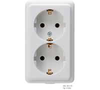 Kopp 2-Way Arctic White Socket Without Plug - 120101001 [5 Pieces]