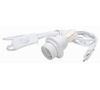 Kopp 210001042 Euro Cord 2 m 2 x 0.75 mm² with Cable Switch and E27 Insulating Material Socket White