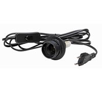 Kopp 210005046 Euro Cord 2 m 2 x 0.75 mm² with Cord Switch and E27 Insulating Material Socket Black