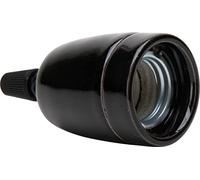 Kopp 210405017 Porcelain/ceramic socket E27, with screwed strain relief, colour: black